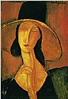 Amedeo Modigliani - Jeanne Hebuterne in Large Hat painting